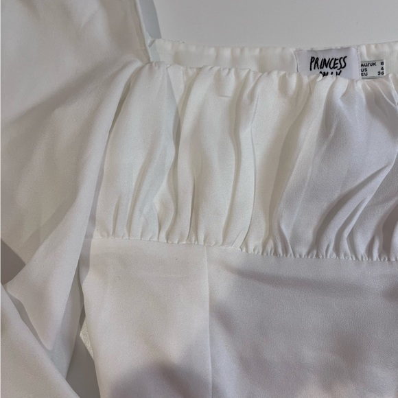 princess polly white puff balloon long sleeve ruffle top coquette cottagecore - Picture 4 of 8